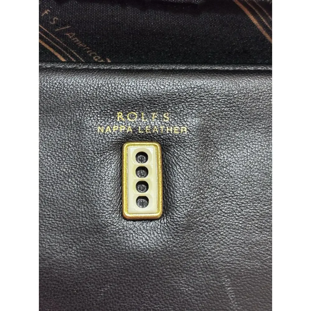 Rolf’s Dark Brown Butter Soft Cowhide Leather Checkbook Cover Wallet 10 slots